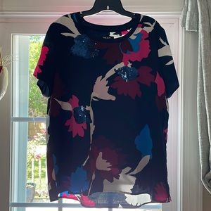 DKNY short sleeve printed shirt with sequin details